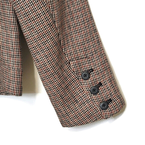 Free People Houndstooth Single Breasted Lightweight Linen Blazer Size M - Picture 9 of 13